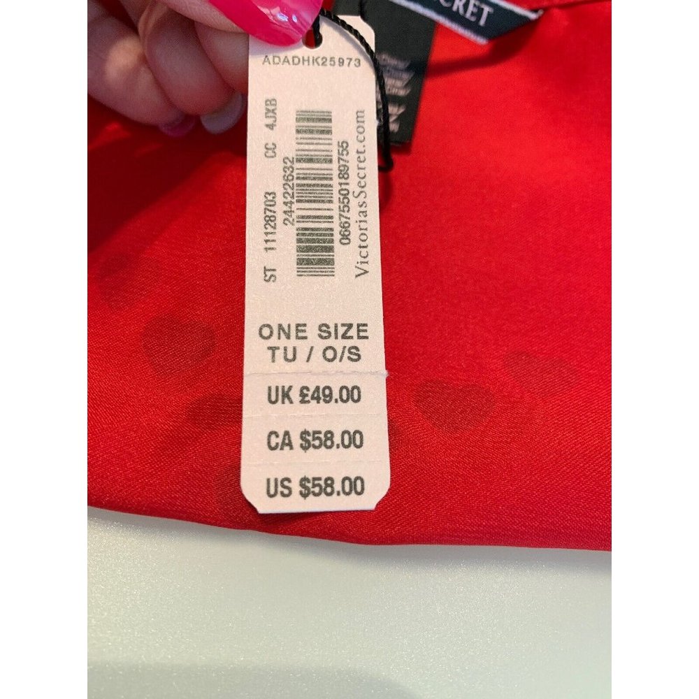 NWT Victorias Secret Kimono Robe One Size Red Love Open Front - Picture 10 of 10